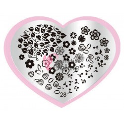 Matrita de Unghii din metal inima 7,1x5,6cm Heart 28
